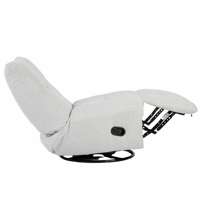 StarFurn - Fauteuil Lichtgrijs Stof - Draaibaar & Relaxfunctie - Lazy