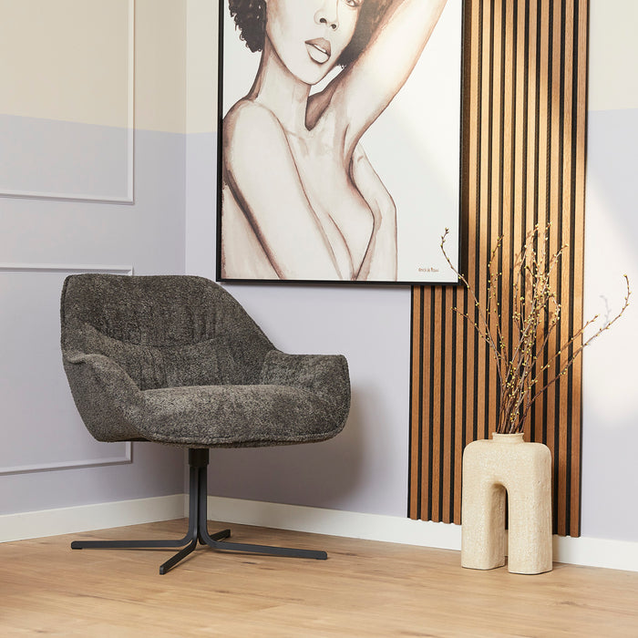 StarFurn - Fauteuil Donkergrijs - Draaibaar - Mila