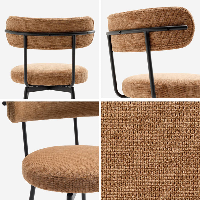 sweeek - Barstoel draaibare zitting metaal en stof (set van 2)