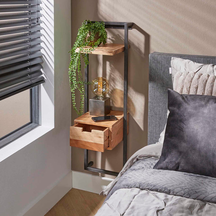 Giga Meubel - Nachtkastje Naturel Acaciahout - 30x30x100cm - Air