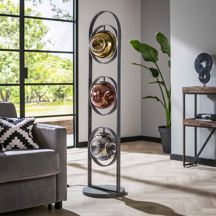 Giga Meubel - Vloerlamp Zilver Metaal - 37x160x37cm - Stellar