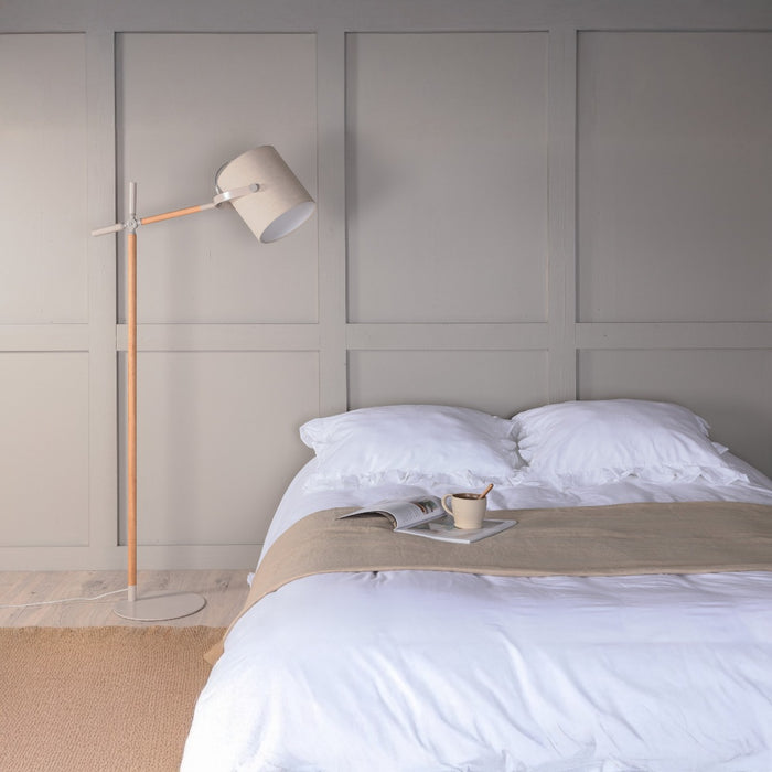 Fjôrd - Vloerlamp Beige Stof - 156cm - Dennis