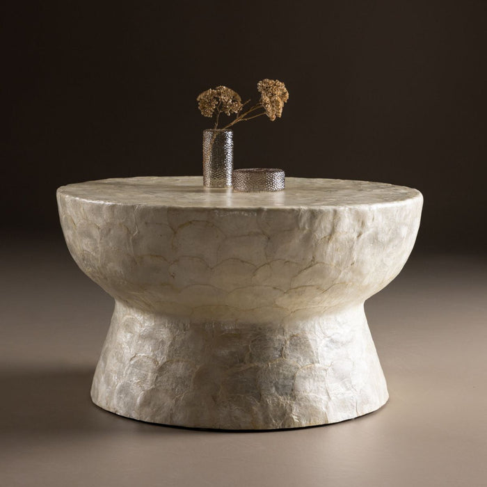 Fjôrd - Salontafel Rond - Beige Steen - 70x70x40cm - Sandön