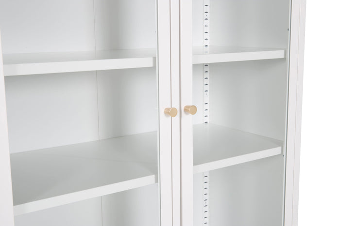 Fjôrd - Vitrinekast Wit Staal - 80x40,5x190cm - Bakal