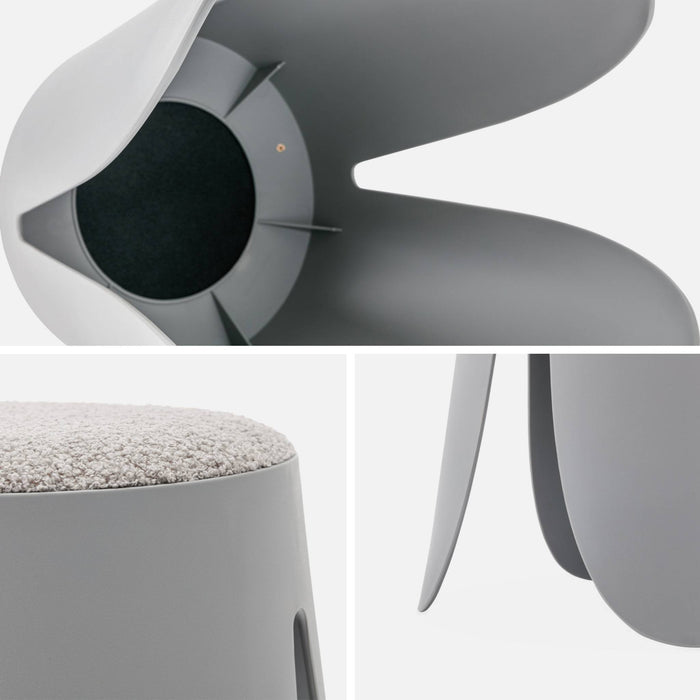 sweeek - Set van 4 stapelkrukken in boucléstof