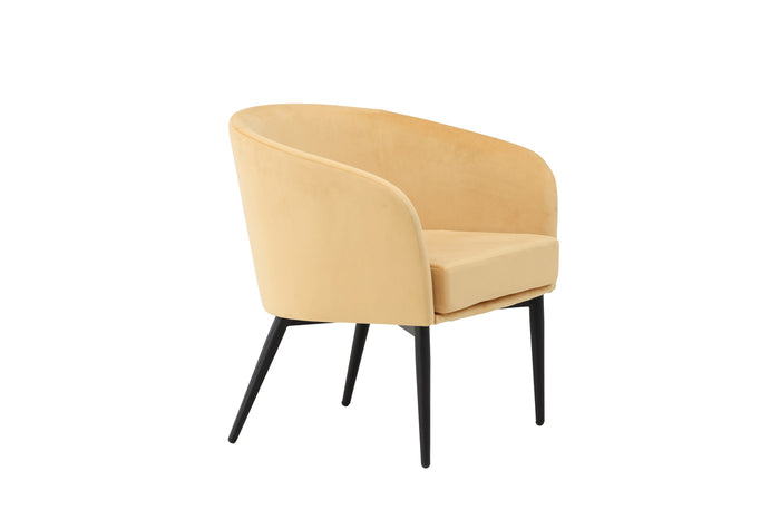 Fjôrd - Fauteuil Geel Velvet - 66x64x70cm - Fluffy