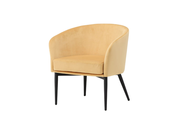 Fjôrd - Fauteuil Geel Velvet - 66x64x70cm - Fluffy