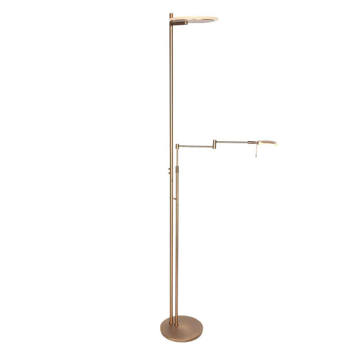 Steinhauer - Vloerlamp Brons Metaal - 187cm - Turound met Leesarm