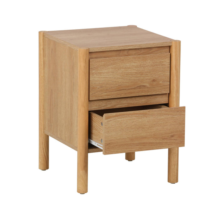 sweeek - Nachtkastje houteffect 2 laden