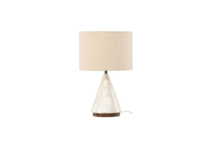 Fjôrd - Tafellamp Lichtgrijs Schelpen - 35x35x56cm - Donsö