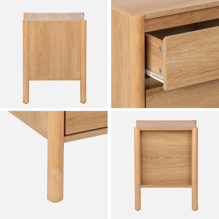 sweeek - Nachtkastje houteffect 2 laden