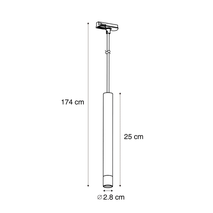 QAZQA Moderne hanglamp beige met zwart voor railsysteem 1-fase -