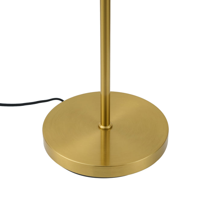 QAZQA Design vloerlamp messing met amber glas 2-lichts - Brianna