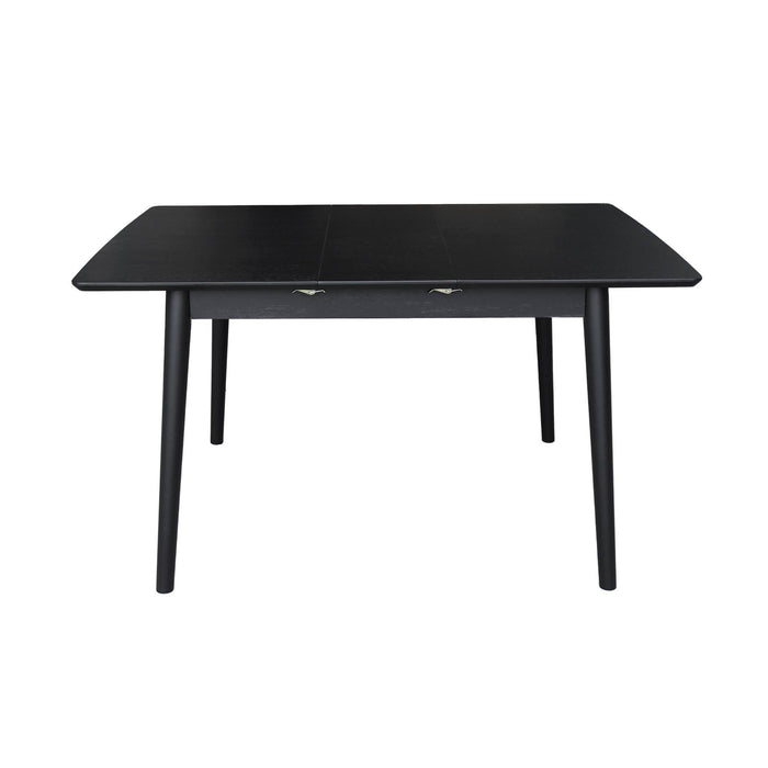 sweeek - Uitschuifbare rechthoekige eettafel rubberhout en eikenfineer