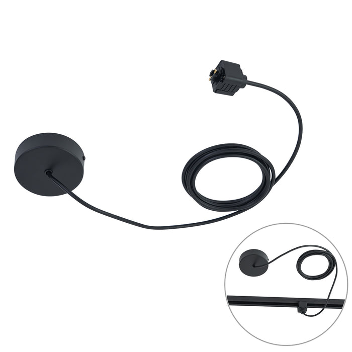 QAZQA Voeding voor 1-fase rail met ronde bevestigingsplaat zwart -