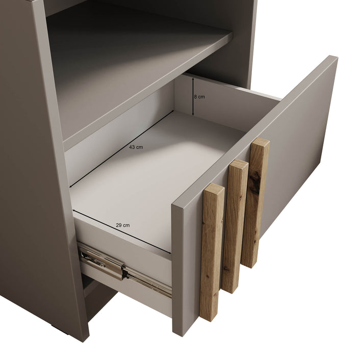 Meubella - Nachtkastje Nauru - Antraciet