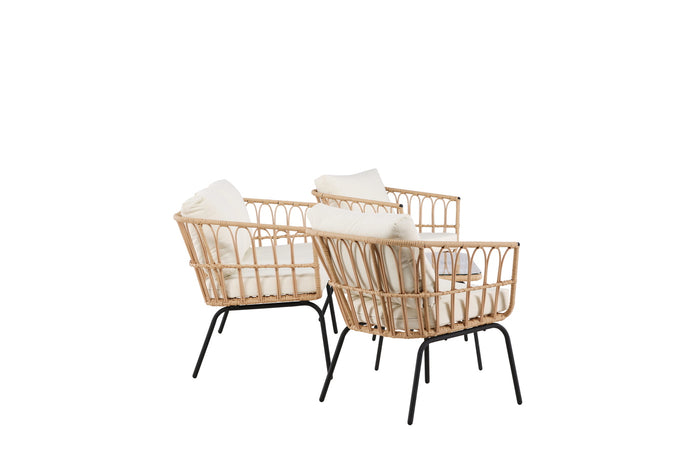 Fjôrd - Loungeset Naturel|Zwart Rotan - 72x142x72cm - Ortigia