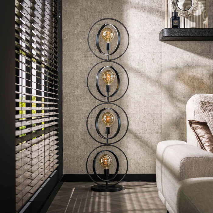 Giga Meubel - Vloerlamp Zwart - 4-Lichts - Turn