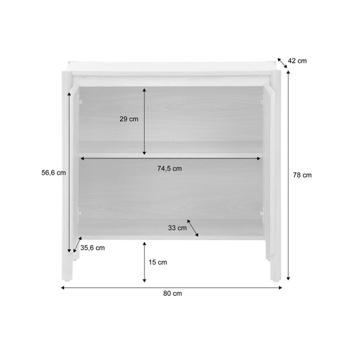 sweeek - Dressoir houteffect 2 deuren 80cm