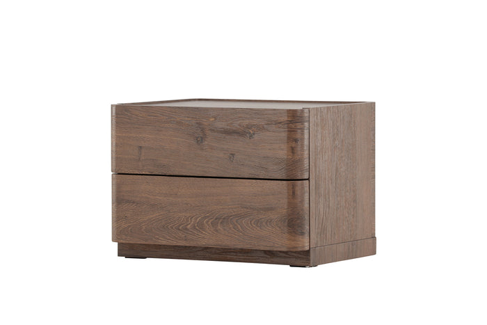 Fjôrd - Nachtkastje 2 Lades - Donkerbruin - 40x50x36cm - Noble