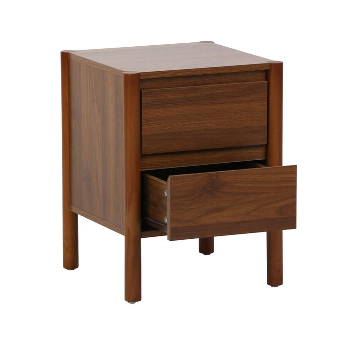 sweeek - Nachtkastje houteffect 2 laden