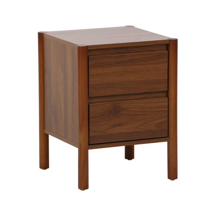 sweeek - Nachtkastje houteffect 2 laden (set van 2)