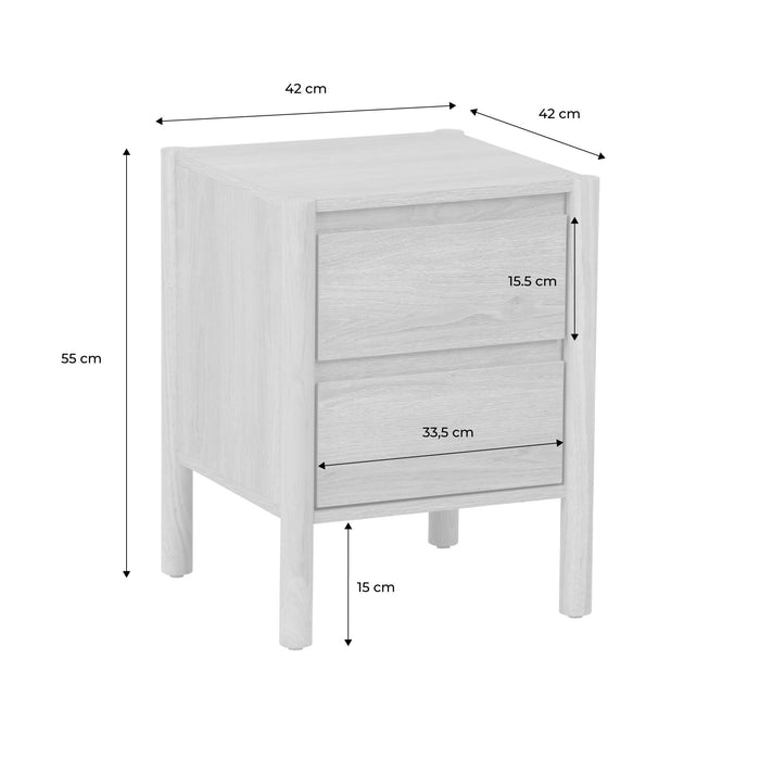 sweeek - Nachtkastje houteffect 2 laden