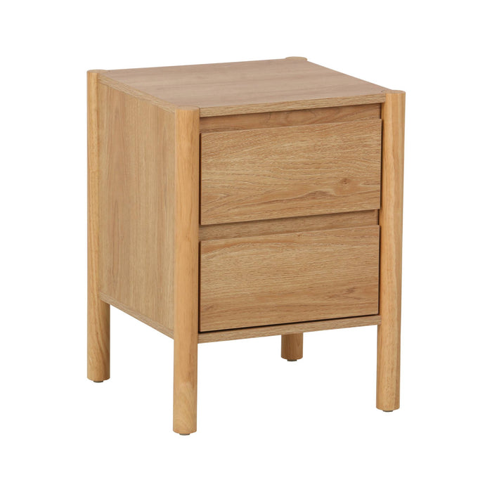 sweeek - Nachtkastje houteffect 2 laden (set van 2)