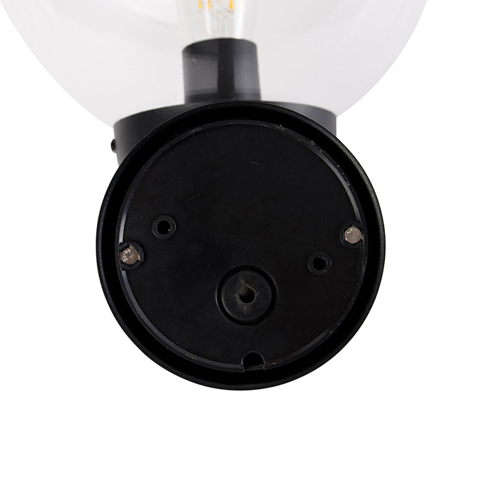 QAZQA Buiten wandlamp zwart met kunststof IP44 RVS - Sfera