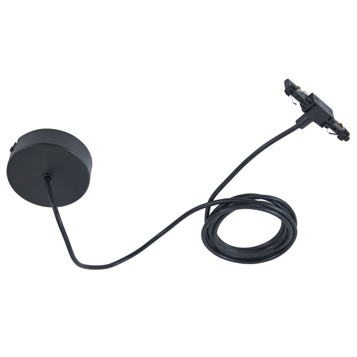 QAZQA Voeding met ronde bevestigingsplaat voor 1-fase rail zwart -