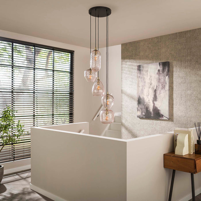 Giga Meubel - Hanglamp Glas - 5-Lichts - Patch Pattern