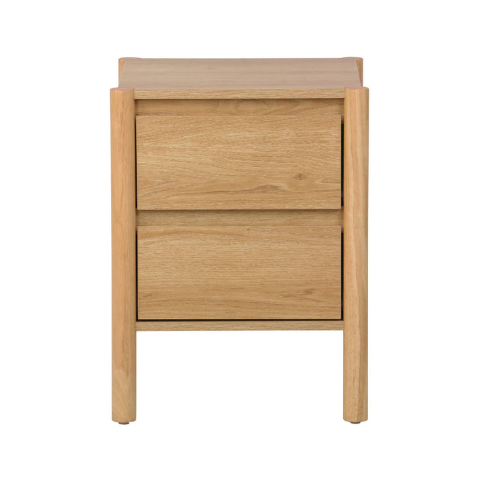sweeek - Nachtkastje houteffect 2 laden (set van 2)