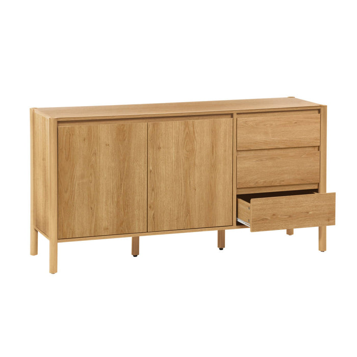 sweeek - Dressoir houteffect 2 deuren 3 laden 150cm