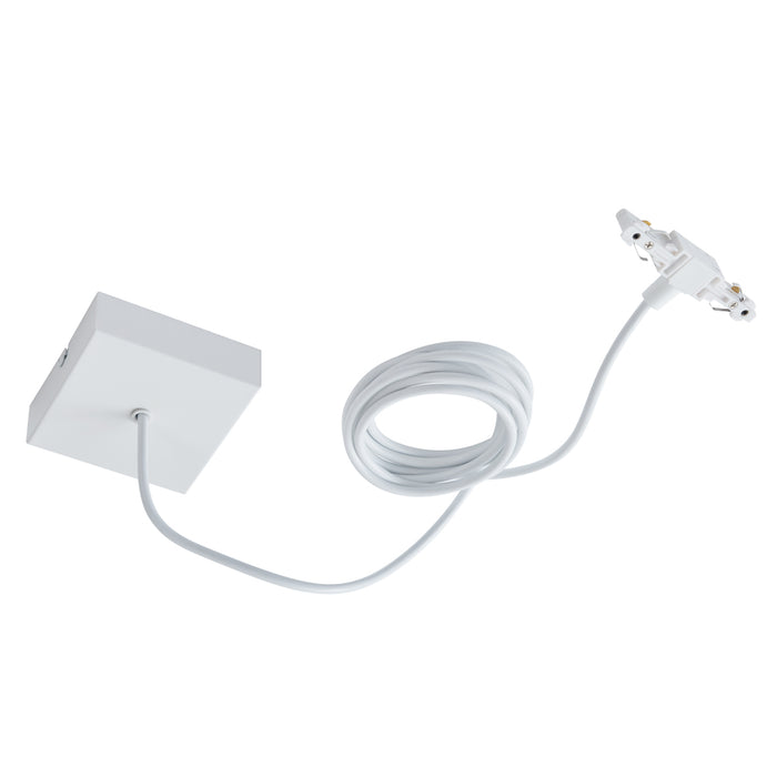 QAZQA Voeding met vierkante bevestigingsplaat voor 1-fase rail wit -