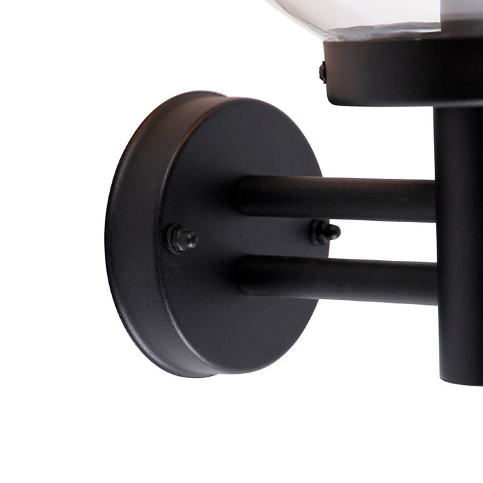 QAZQA Buiten wandlamp zwart met kunststof IP44 RVS - Sfera