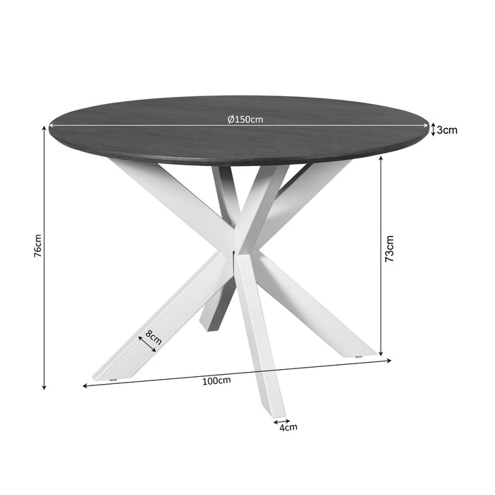StarFurn - Eettafel Rond Naturel Hout - 150x150x76cm - Madison