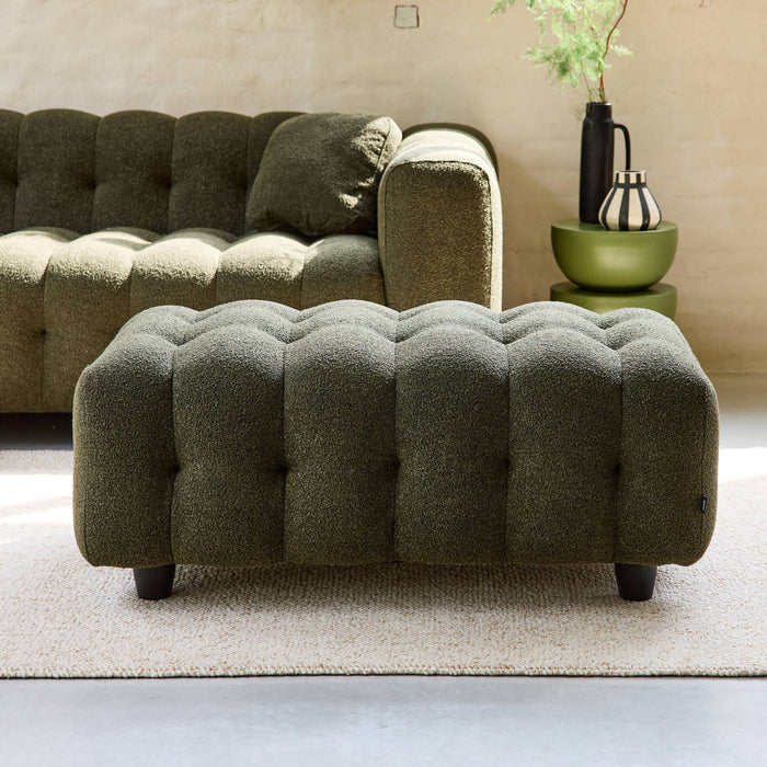 sweeek - Poef, bouclé voetenbankje voor 3-zits hoekbank Leon