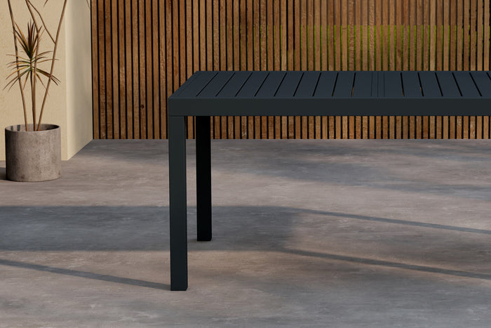 Fjôrd - Tuintafel Rechthoek Zwart Aluminium Uitschuifbaar