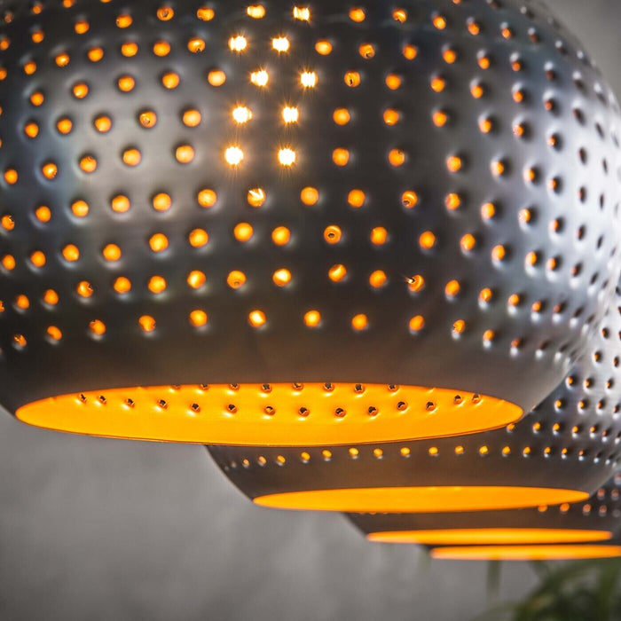 Giga Meubel - Hanglamp Zwart|Bruin - 4-Lichts - Punch