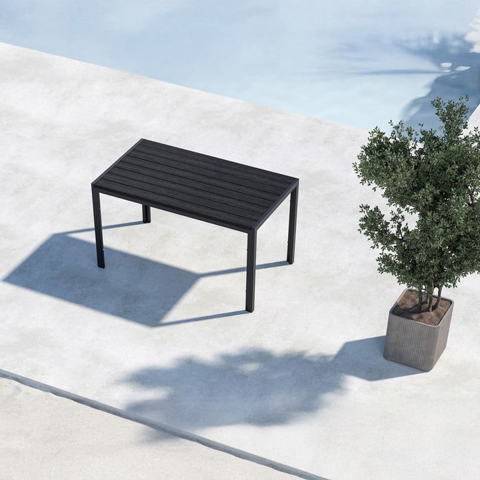 Fjôrd - Tuintafel Rechthoek - Zwart Aluminium - 140x80x74cm - Mirko