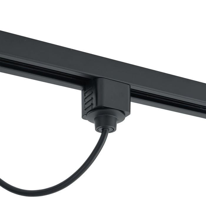 QAZQA Voeding voor 1-fase rail met vierkante bevestigingsplaat zwart