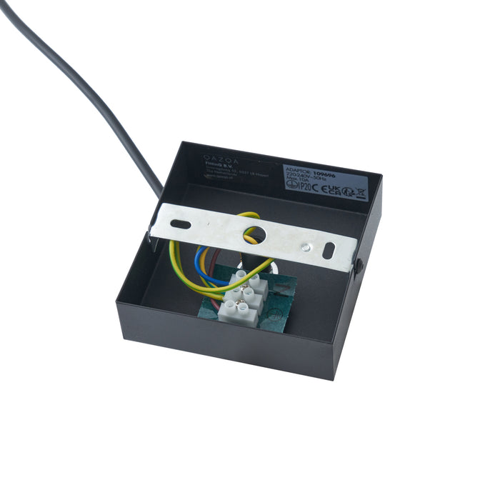 QAZQA Voeding voor 1-fase rail met vierkante bevestigingsplaat zwart