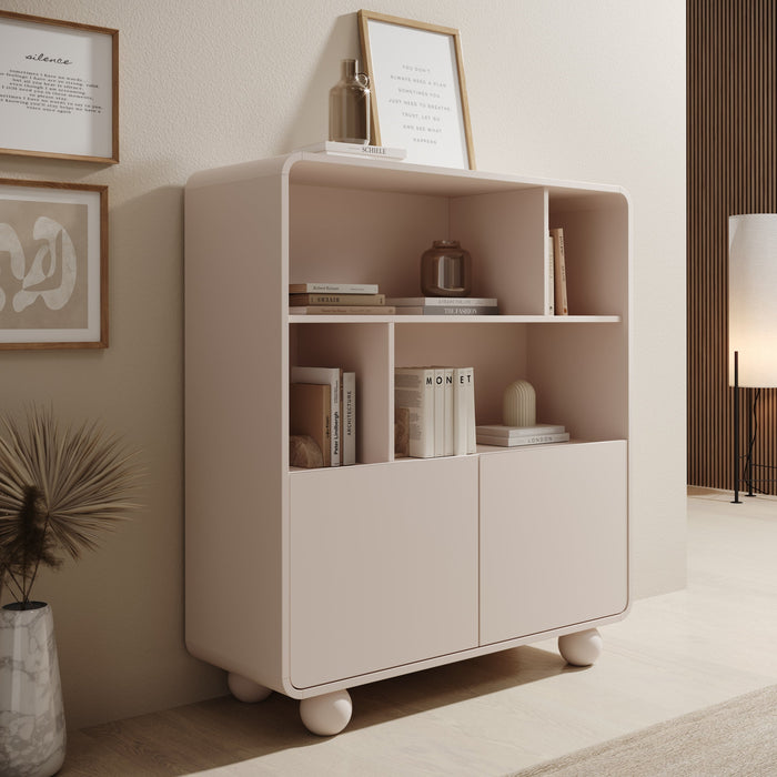 Meubella - Anobo - Boekenkast - Beige - 108x39x121 cm