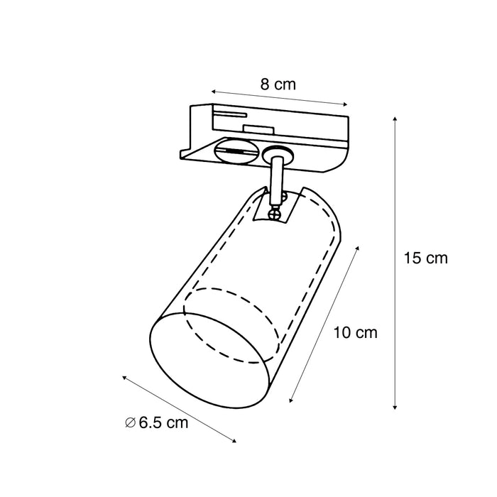 QAZQA Moderne spot gunmetal met helder glas voor railsysteem 1-fase -