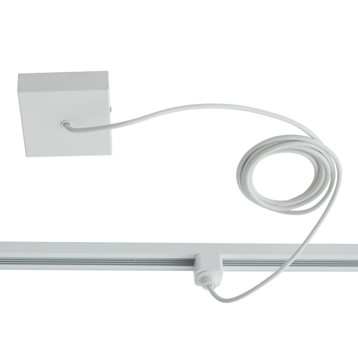 QAZQA Voeding voor 1-fase rail met vierkante bevestigingsplaat wit -