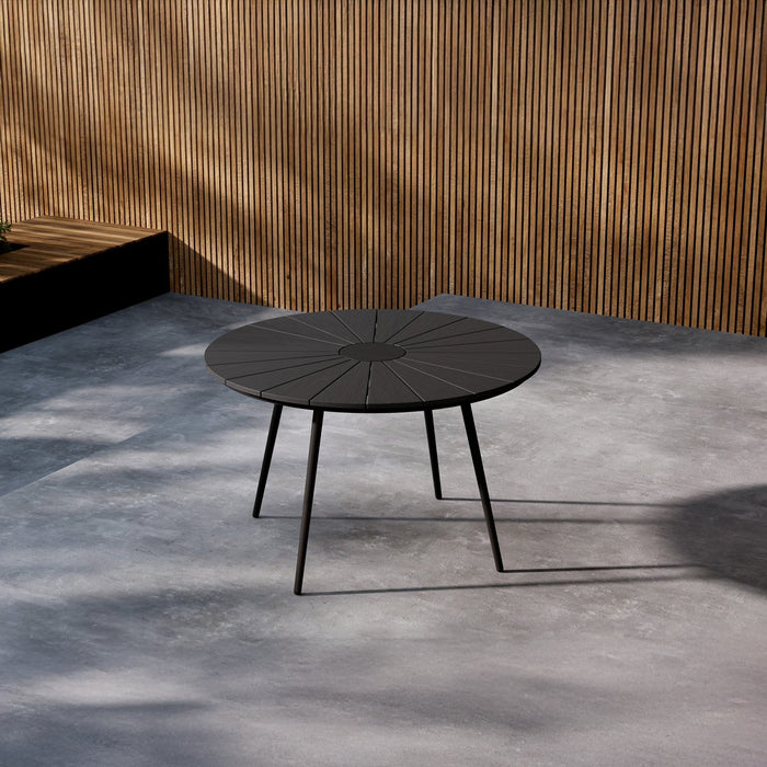 Fjôrd - Tuintafel Rond - Zwart Aluminium - 120x120x74cm - San Vito