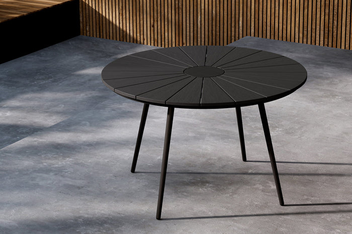 Fjôrd - Tuintafel Rond - Zwart Aluminium - 120x120x74cm - San Vito