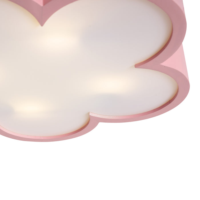 QAZQA Kinder plafondlamp roze met wit - Lucille