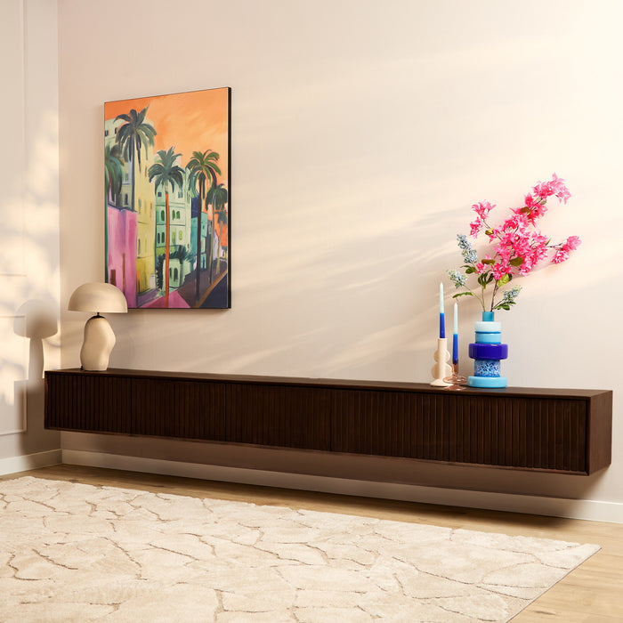 StarFurn - Tv-meubel Zwevend Bruin Hout - 280x35x30cm - Madison