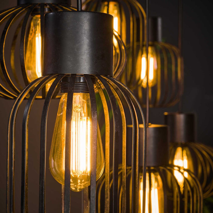 Giga Meubel - Hanglamp Zwart - 6-Lichts - 150x145x28cm - Mix